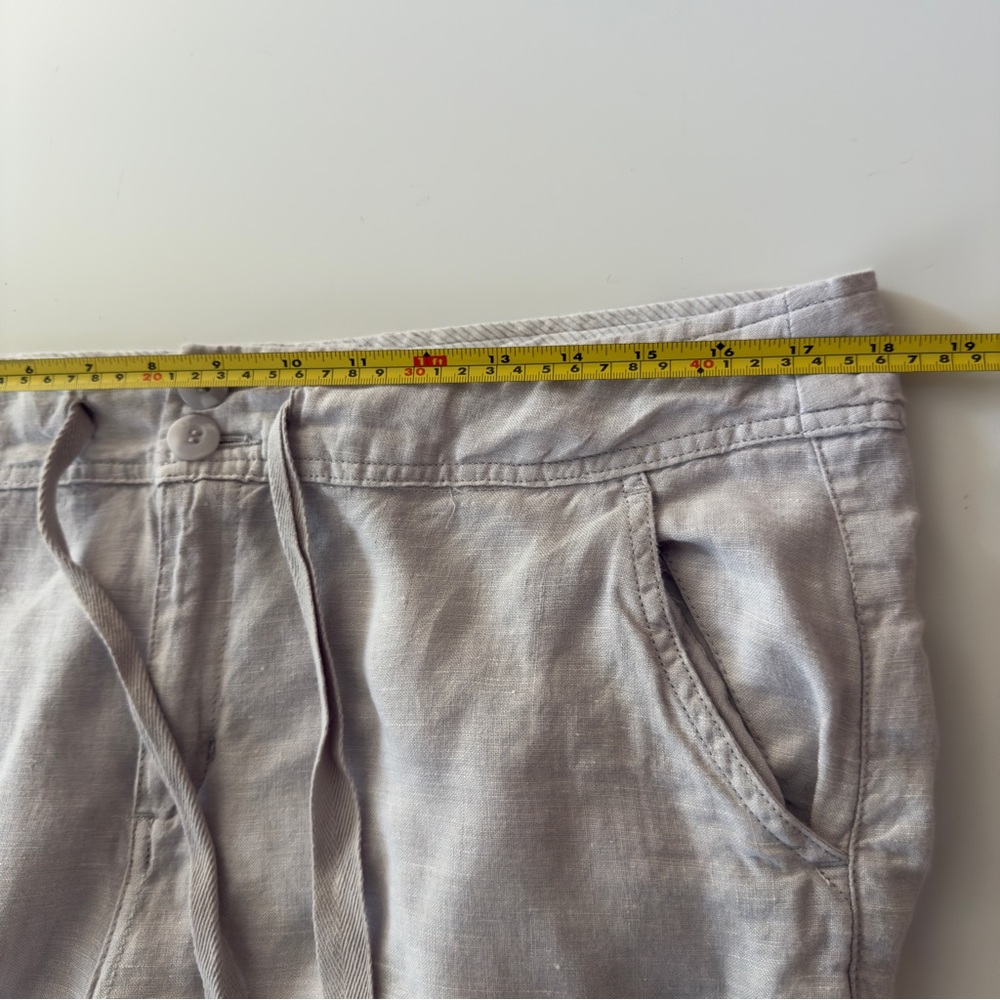 Jones New York 100% Linen Short Beige Pockets Sz 14 - Picture 4 of 7
